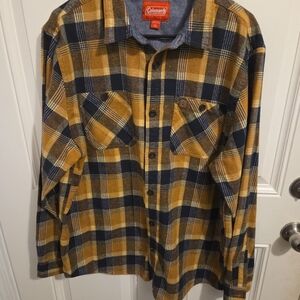 Coleman Navy and Mustard Plaid Shirt